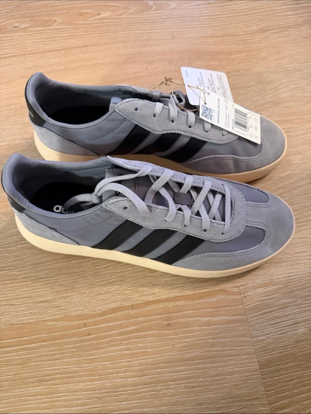 New Men’s adidas Barreda Decode Gray with Black Stripes Sneakers